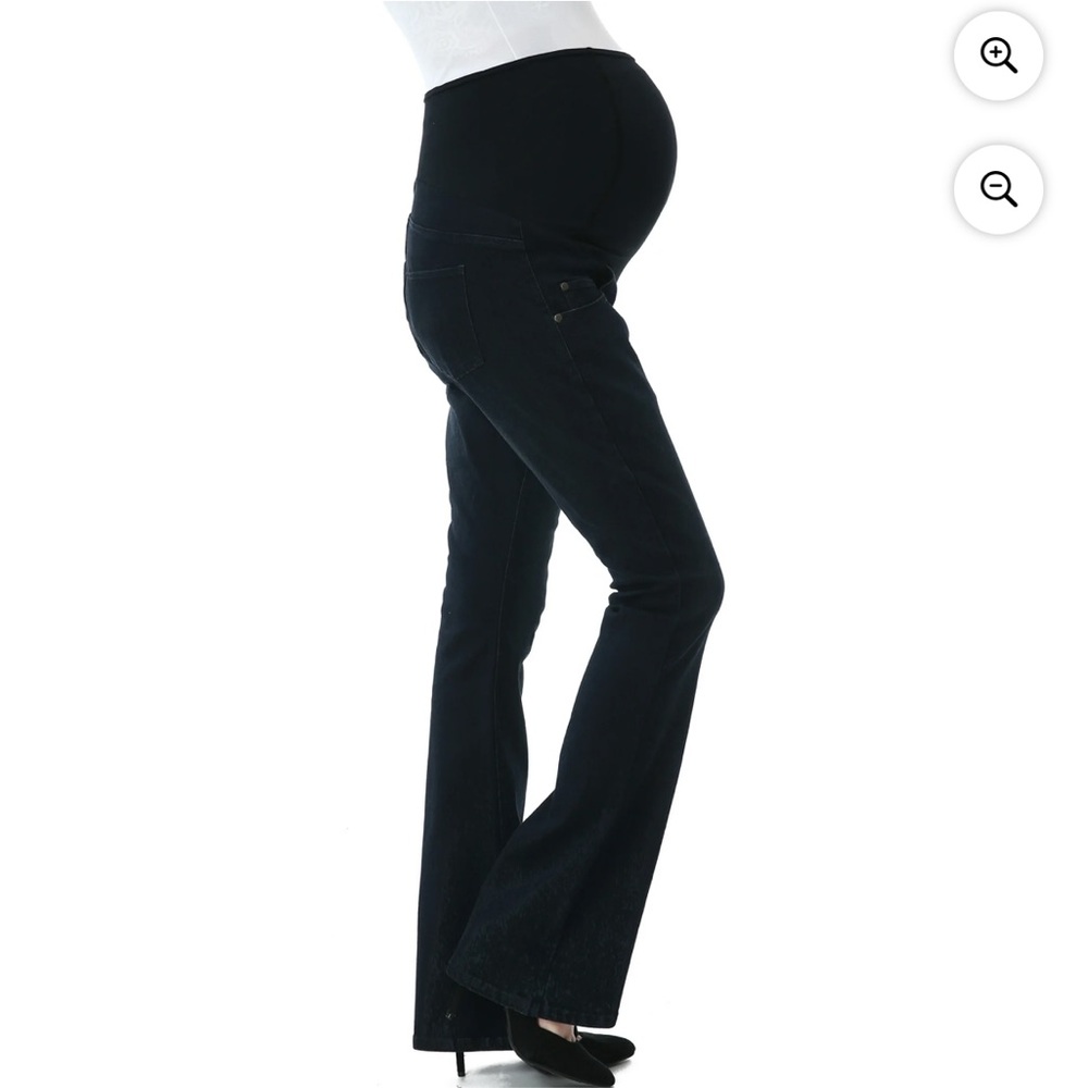 Just Black Maternity Dark Blue Full Panel Flare Denim Jeans